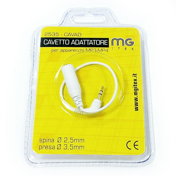MG Itex - Cavo jack 3,5mm stereo F > jack 2,5mm stereo M 0,15mt [2535-CAVAD]
