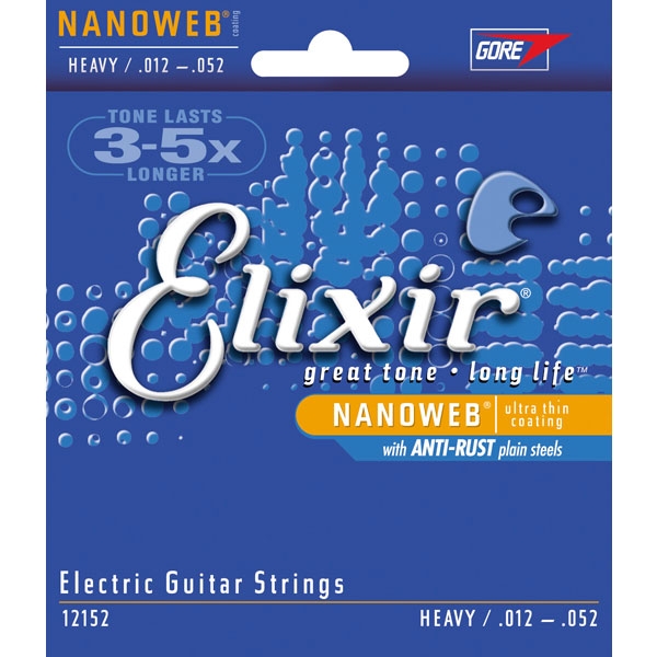 Elixir - Electric Guitar - [12152] Heavy .012-.052 - Ultra-Thin NanoWeb / Anti-Rust Plain Steel