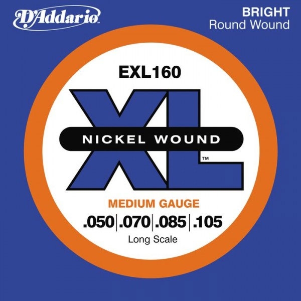 D'Addario - XL Nickel Round Wound - EXL160 muta Medium Long Scale .050-.105 Basso