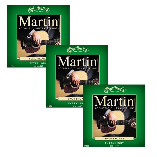 Martin - M170 - 80/20 Bronze Chitarra Acustica .010-.047 (3xSet)