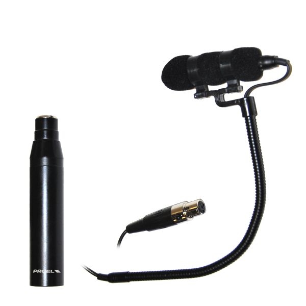Proel - [HCS30] Microfono clip cardioide + 2 Holder