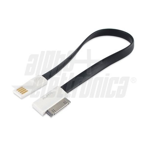 Alpha Elettronica - [95-662F/1W]  Cavo piatto USB-A / Dock 0,25m - Bianco