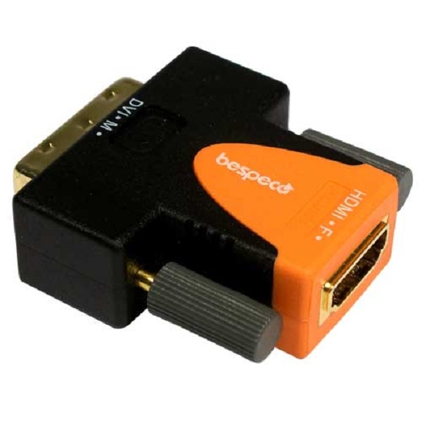 Bespeco - [SLAD645] Connettore adattatore da DVI maschio a HDMI femmina.