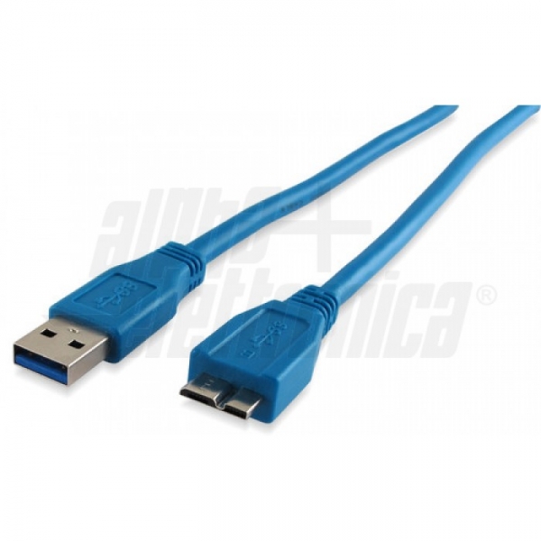 Alpha Elettronica - 95-614/2B CAVO USB3 M/M TYPE A TO MICROB BLU 2,0 M