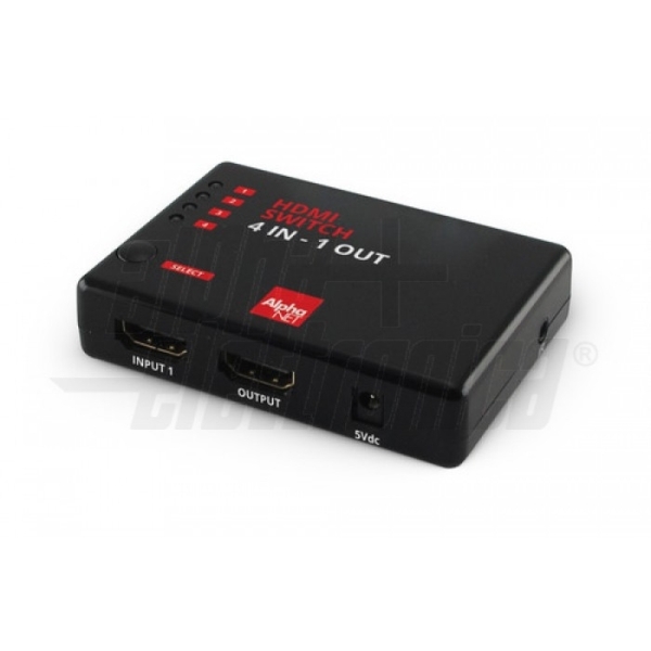 Alpha Elettronica - CT210/6 Commutatore HDMI, 4 in - 1 out, con telecomando