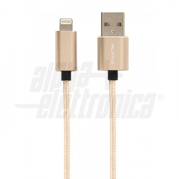 Alpha Elettronica - 95-664/3G CAVO USB-A LIGHTING M/M 1M GOLD