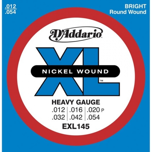 D'Addario - XL Nickel Round Wound - EXL145 muta Heavy .012-.054